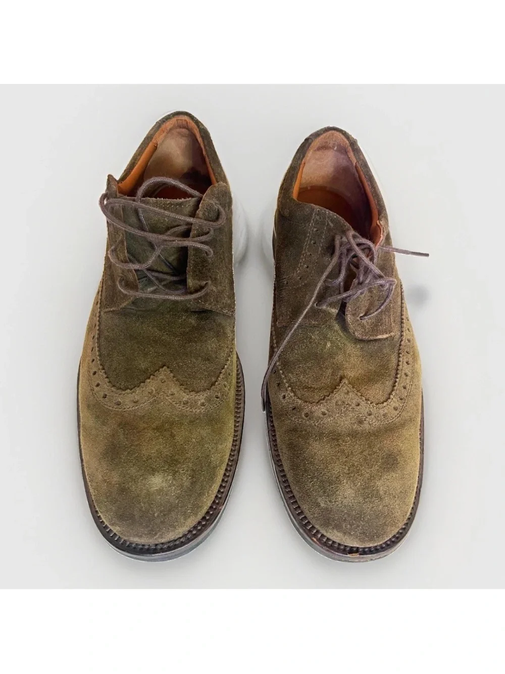 Johnston & Murphy Vester Wing Dark Brown Suede Wingtip Brogue Oxford Men’s 9.5 M